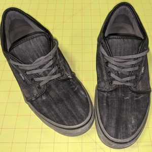 VANS Black Pinpoint Canvas Skater Sneaks Size 10.5